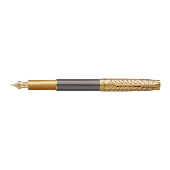 PARKER ROYAL SONNET PREMIUM PIONEER ARROW 18K TÖLTŐTOLL SZÜRKE, ARANY KLIPSZ